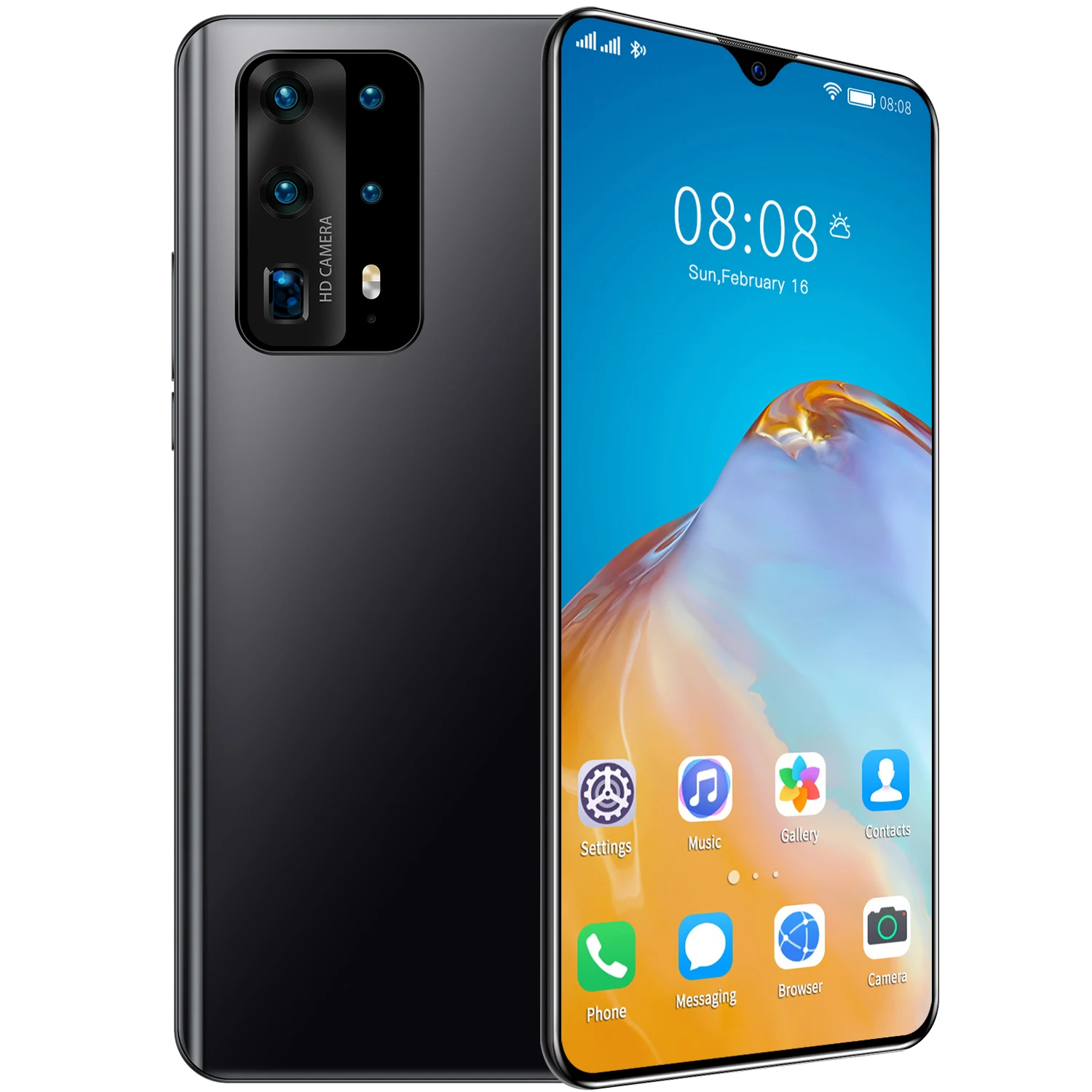 

P40 Pro Facial Recognition Smartphone 4GB +64GB HD+ full Screen Dual SIM Mobile Phone with GPS, Black white blue