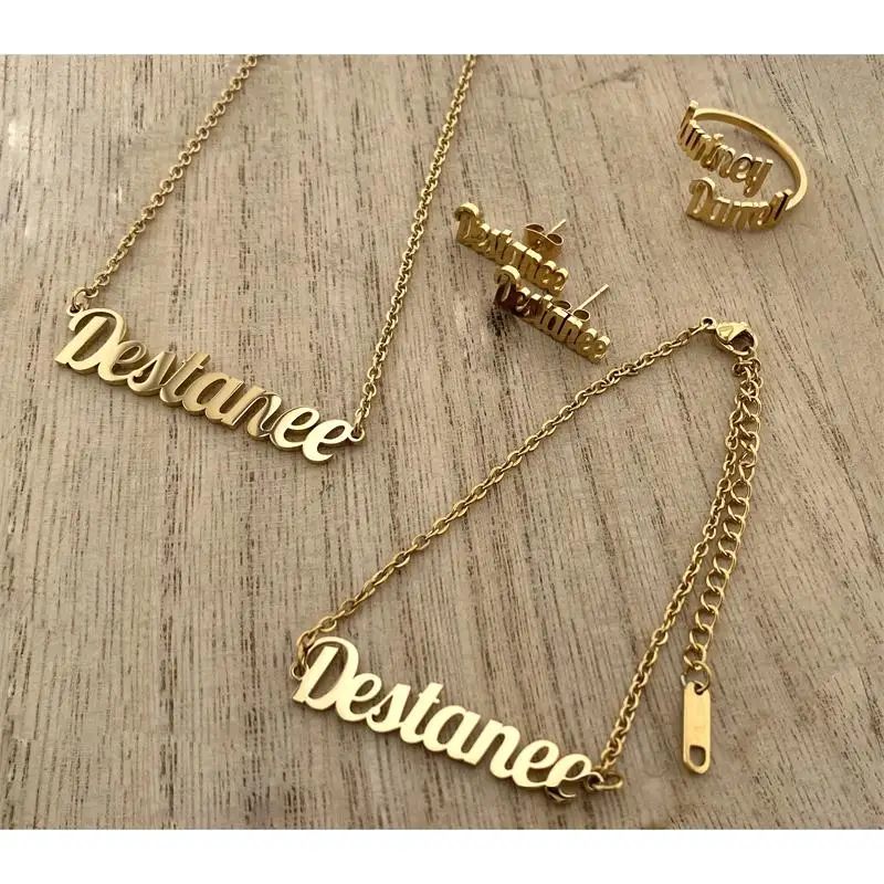 

Custom Name Plate Necklace Personalised Customised Stainless Steel Nameplate Name Pendant Necklace