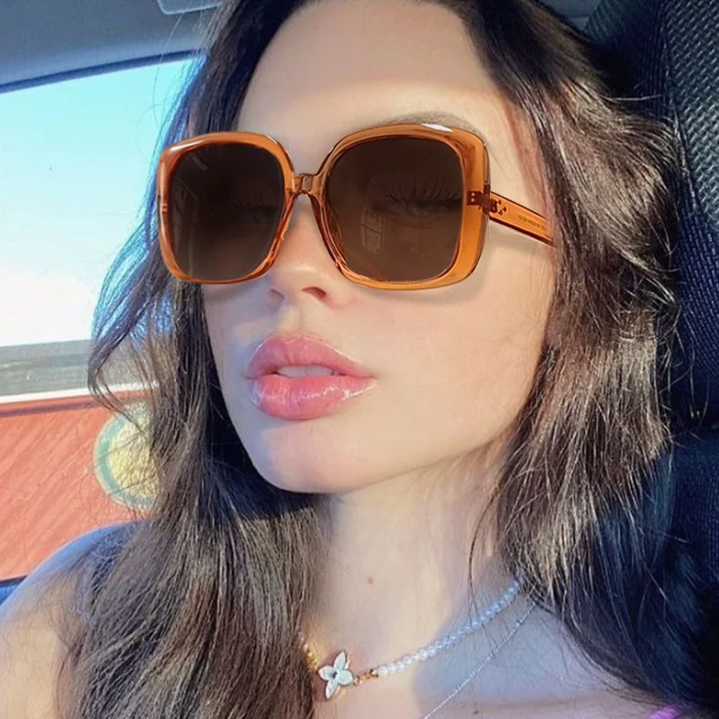 

2022 Hot selling anti glare hd lenses shades candy color fashionable women oversized square polarized sunglasses, Choice