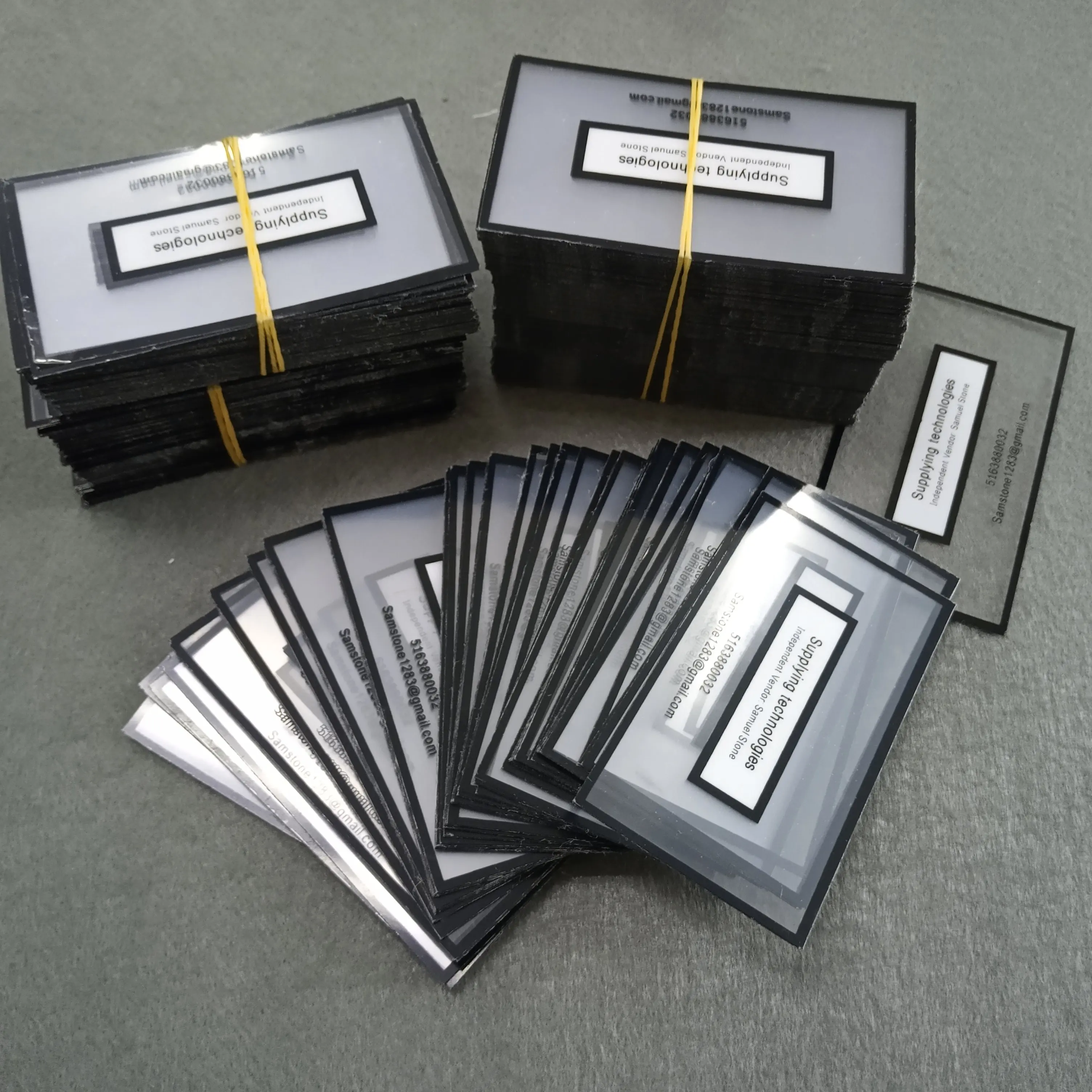 

Custom PVC 30mil transparent business card signature panel CMYK plastic clear card