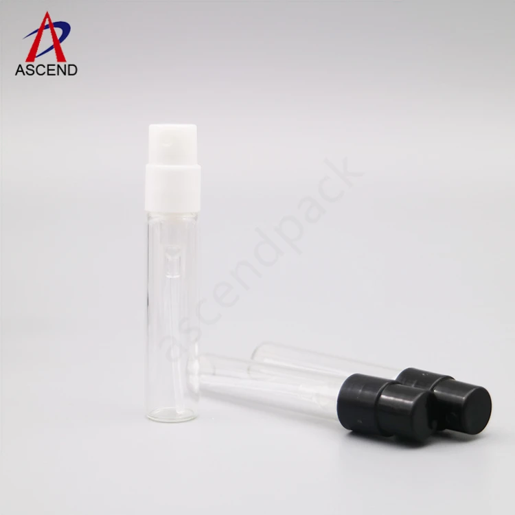
hot sale pocket mini 1.5ml 2ml 2.5ml sample vial with spray empty glass refillable test perfume spray vial bottle 