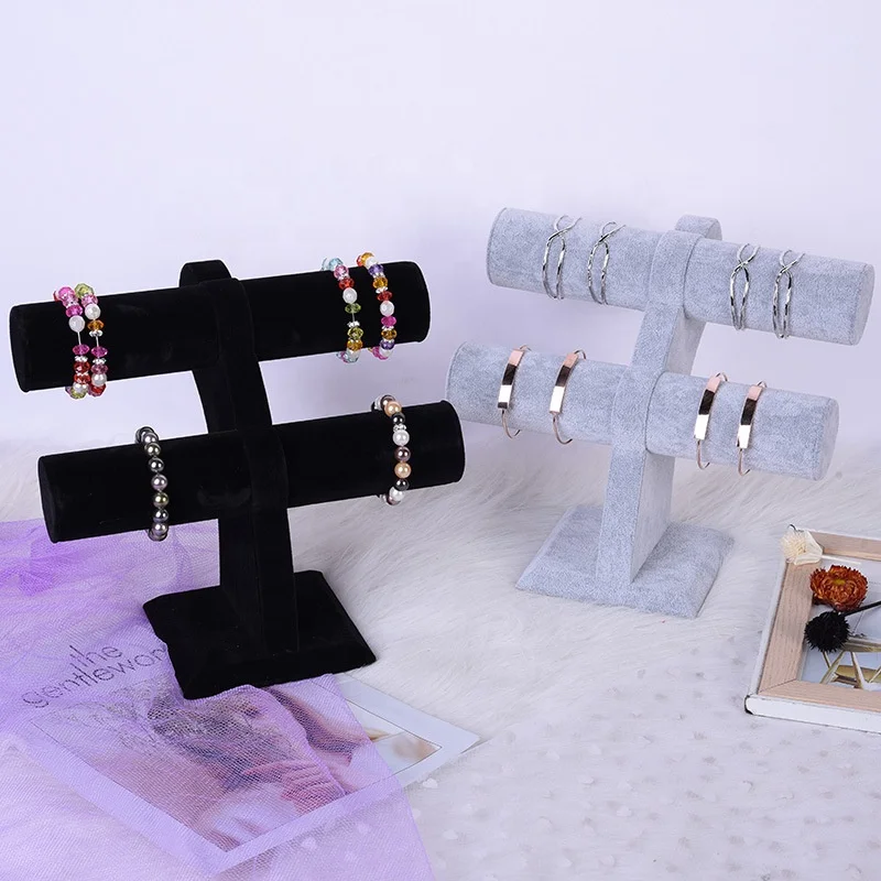 

A1 Jewelry Display Stand Necklaces Bracelets Earrings Organizer T Shape Tree Tall Tabletop Holder Tree With Tray