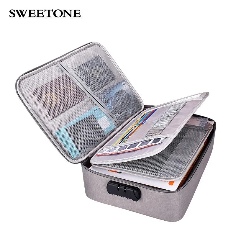 

Multi Layer Accessories Document Safe Bag Storage Bags with Lock for Documents