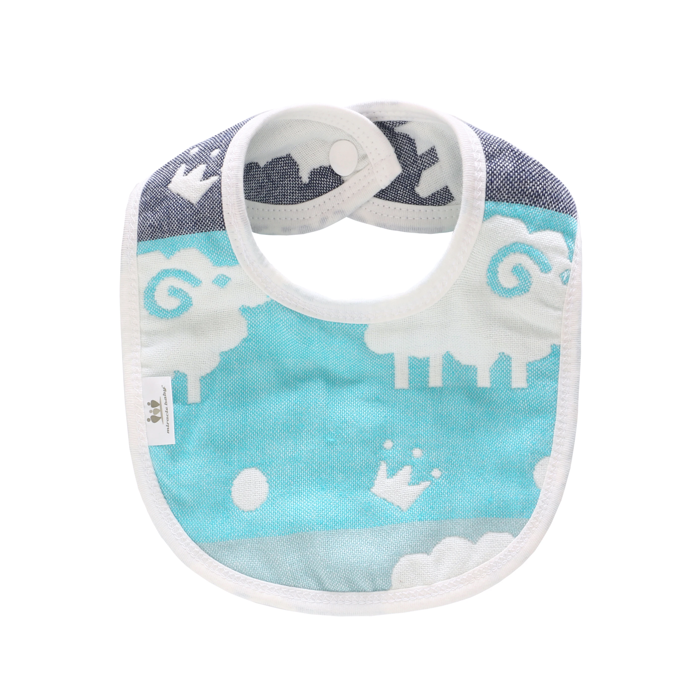 

Big Sale! Miracle Baby 100% Cotton Bib 6 Layers Cotton Muslin Burp Cloth Printed Wholesale Baby Bib