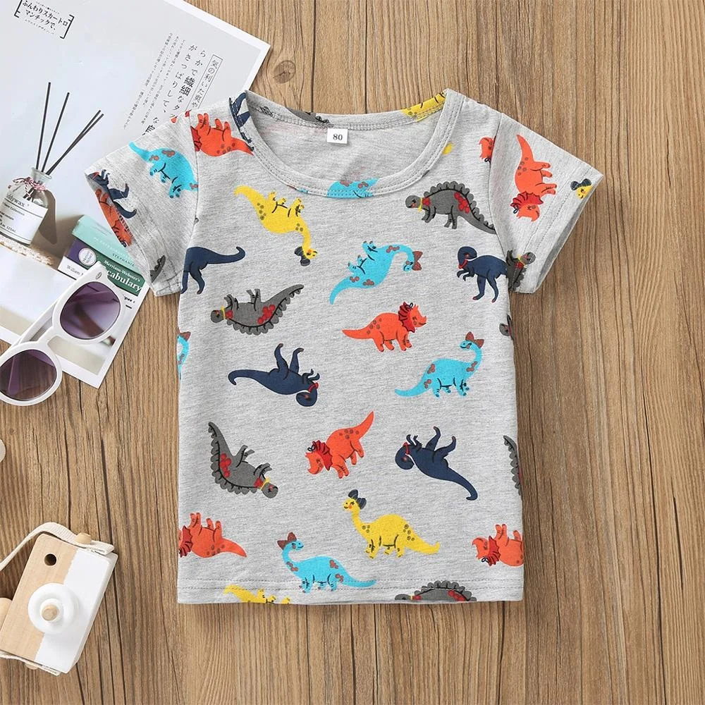

Promotion Sale Wholesale The Jurassic Dinosaur Pattern Cotton Comfortable Boy Clothes Baby Summer T-Shirt HA09492