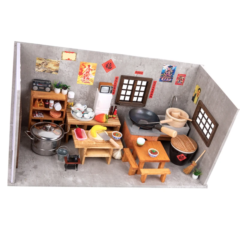 

New Arrival Wooden Simulation Kitchen Toy Real Cooking Kitchen Set for Kids Mini Kitchen Toy Set