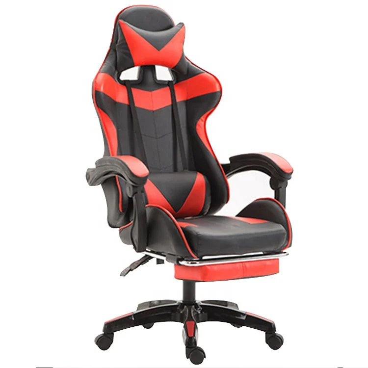 

WSS8043PL Modern silla gamer black and red swivel racing gaming chair racing gaming computer chair game with footrest