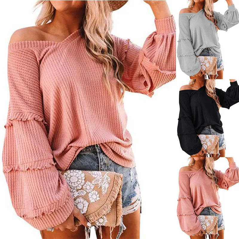 

Woman Tops Fashionable Blouse Long Sleeve Casual Elegant Ladies' Blouses Waffle Ruffle Tops Plus Size Women'S Blouses & Shirts