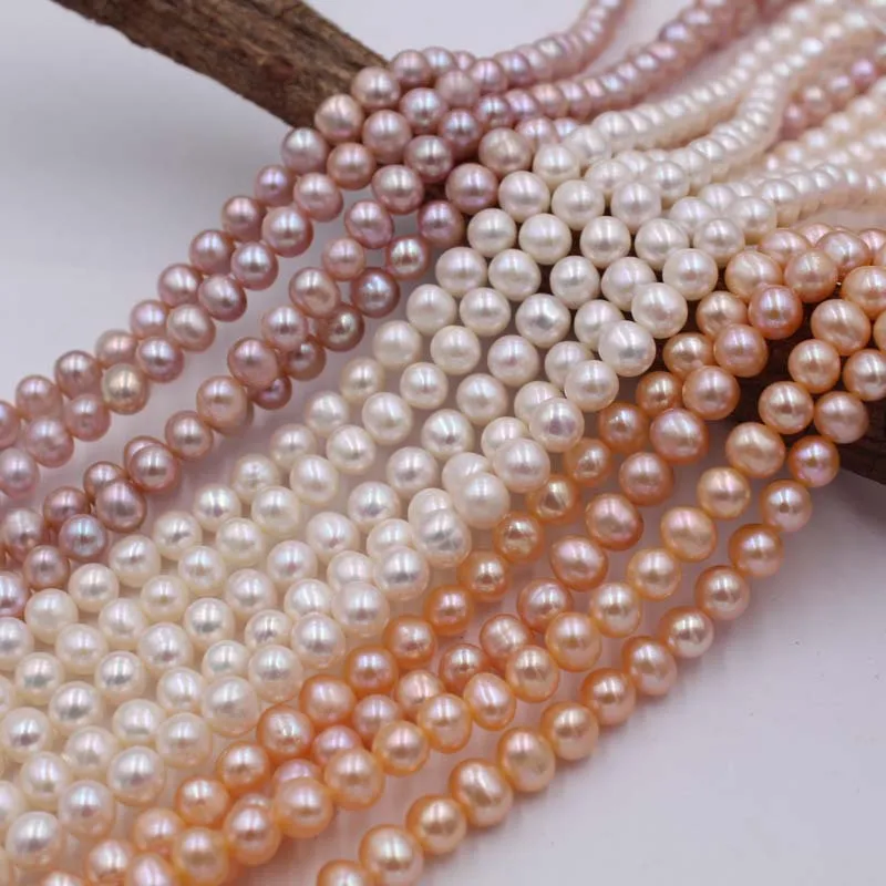 

Natural Freshwater Pearl Beads High Quality 36cm Punch Loose Beads for DIY Women Elegant Necklace Bracelet Jewelry Making 6-7mm, Natural white.mixed colors.pink.purple