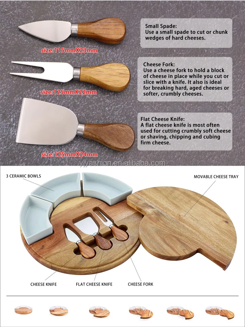 Wooden Cheese Cutting Board Set Wood Cheese Serving Platter Board With 3 Knife Set Buy Wooden