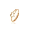15088 Adjustable ring hot fashion women jewelry heart shape ring 18k gold color for wholesale cheap price