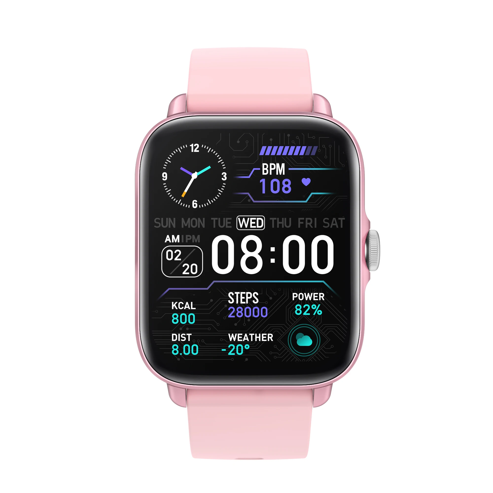 

New launched oem smartwatch Women Men Wrist smart watch 2022 with logo printing AI voice assistant, Black, silver, rose gold, pink