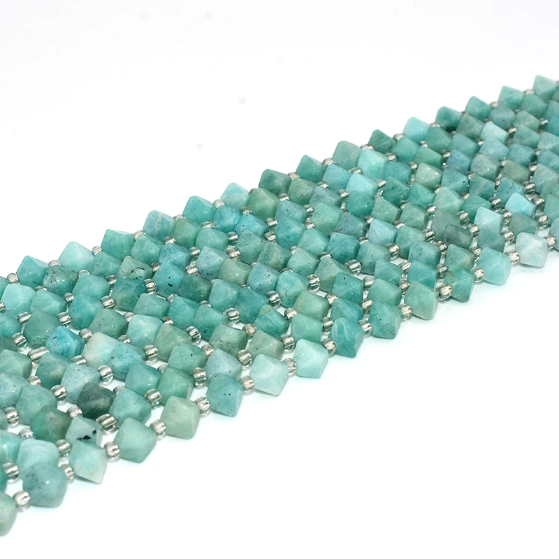 

NAPOLN Trade Insurance  Pyramid Shaped Amazonite Gemstone Beads, Blue color