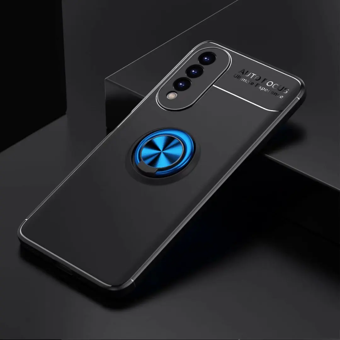 

Metal Finger Ring Holder TPU Case Magnetic Adsorption Car Mount Holder Case for HUAWEI Honor X20 SE, As pictures