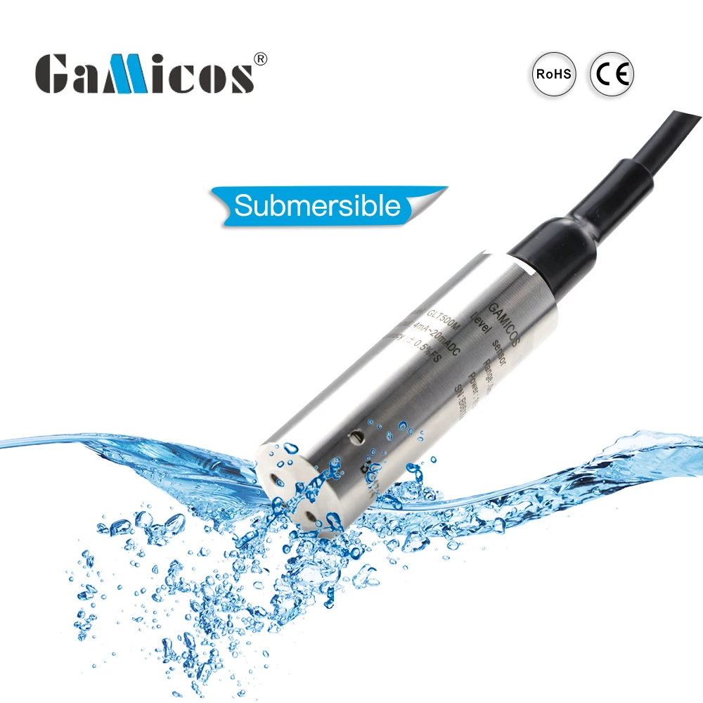 

GLT500 submersible liquid tank stainless hydrostatic rs485 analog 4-20ma water level transmitter