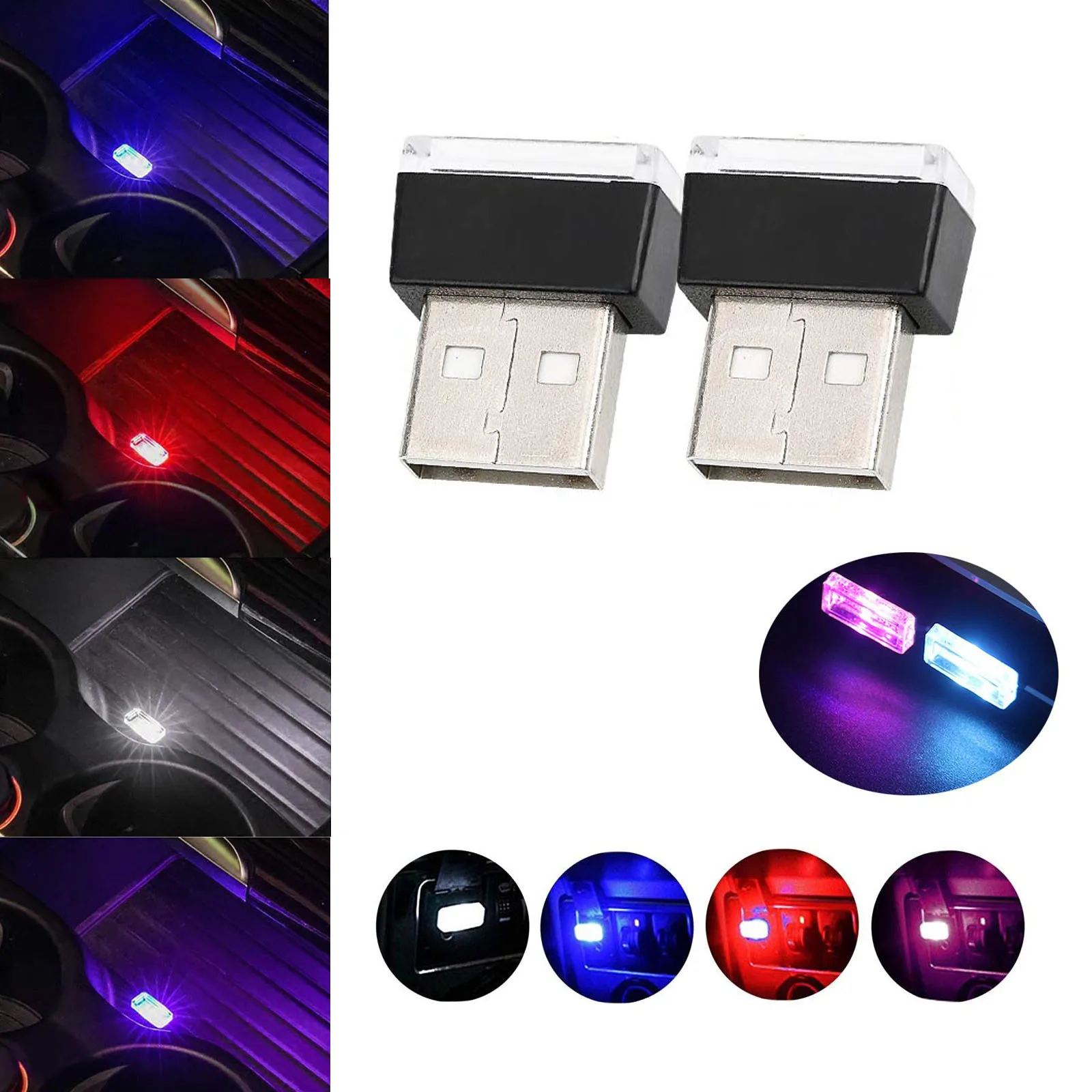 Universal Mini Flexible USB Car Atmosphere LED Light Interior Lamp Strip Neon Ambient Lamp Tube Light
