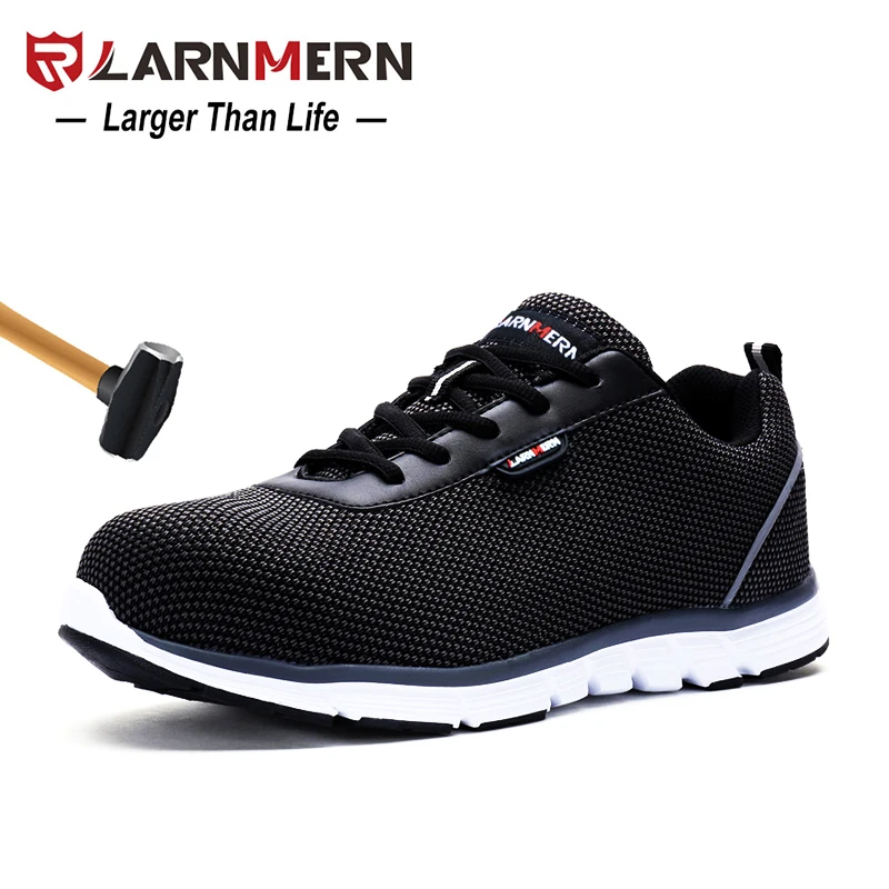 

LARNMERN OEM/ODM Lightweight Breathable Safety Shoes Steel Toe Men Work Shoes Anti-Shock Construction Sneakers with Reflective