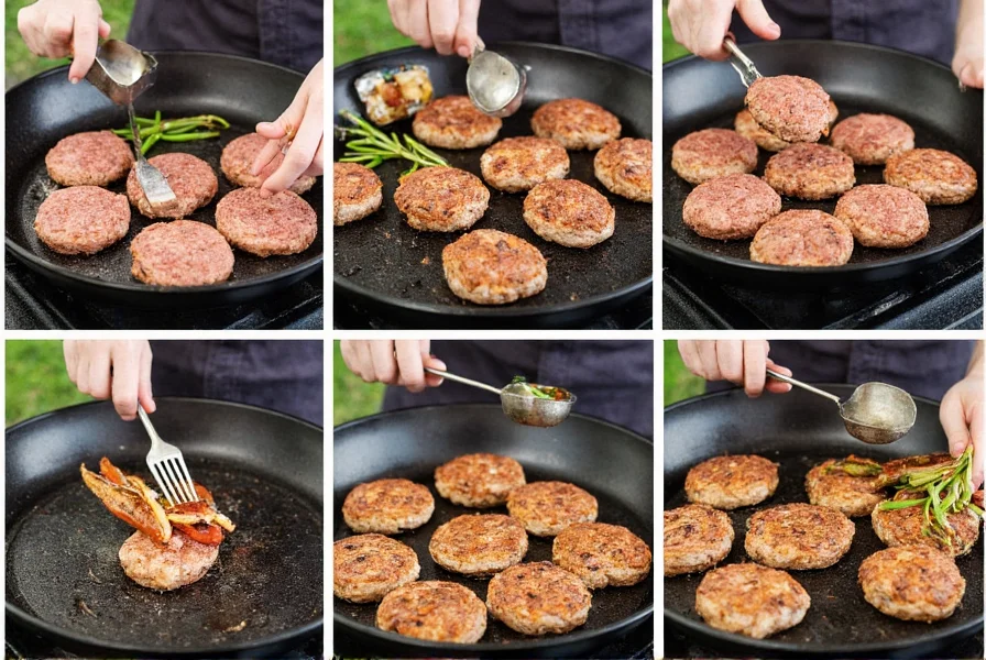 Schritt-für-Schritt-Zubereitung von Burger Patties mit Chilis
