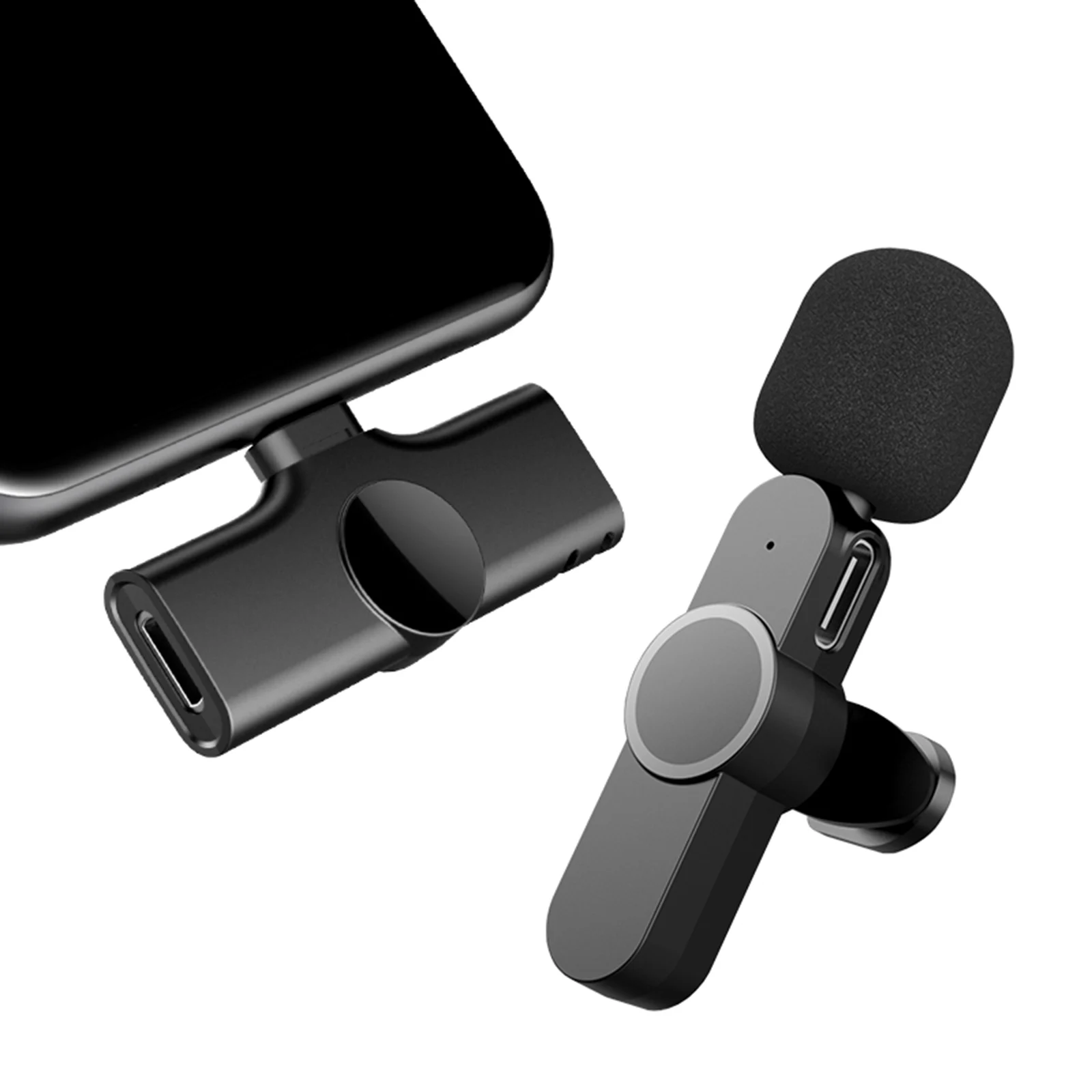 

Wireless Lavalier Microphone for iPhone Android Type C for Content Creators Phone Lapel Video Mic to Vlogging Youtuber Recording