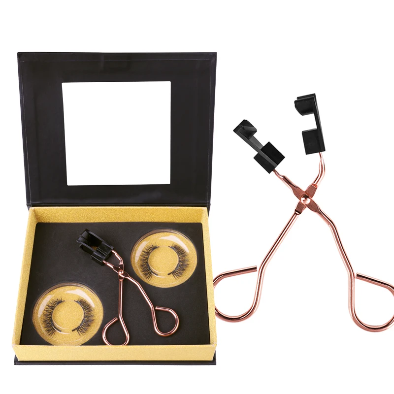 

2020 Handmade 3D Magnetic Reusable False Eyelashes Easy to Use Natural Looking Magnetic Eyelash Set with Applicator Tool