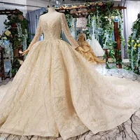 

Jancember HTL539 2020 Luxury Long Sleeve Princess Wedding Gown Bridal Gown with Long Train