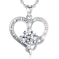 

Women girlfriend i love you 925 sterling silver love heart shape pendant necklace