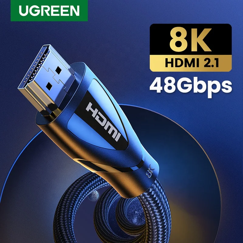 

Widely Use Ugreen HDR10+ PVC Cable 8K 60Hz HDDI 2.1 Video Cable for PS5 Switch Android Tv Box Extender Audio Video Cabo 4K 122Hz