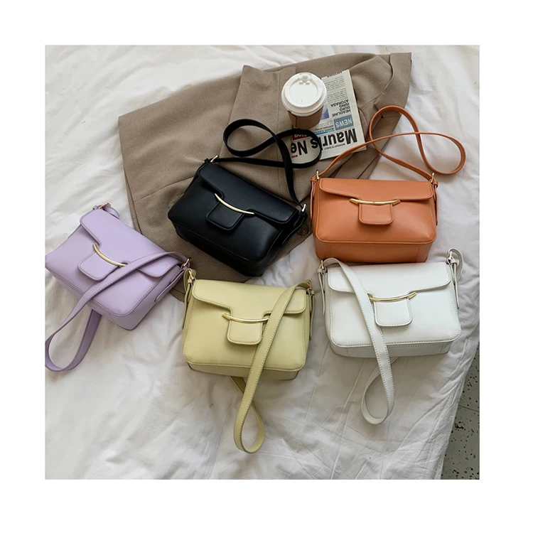 

New Trendy Solid Color PU Leather Crossbody Bags Designer Casual Handbags Women Flap Messenger Bags Female Shoulder Tote Sac