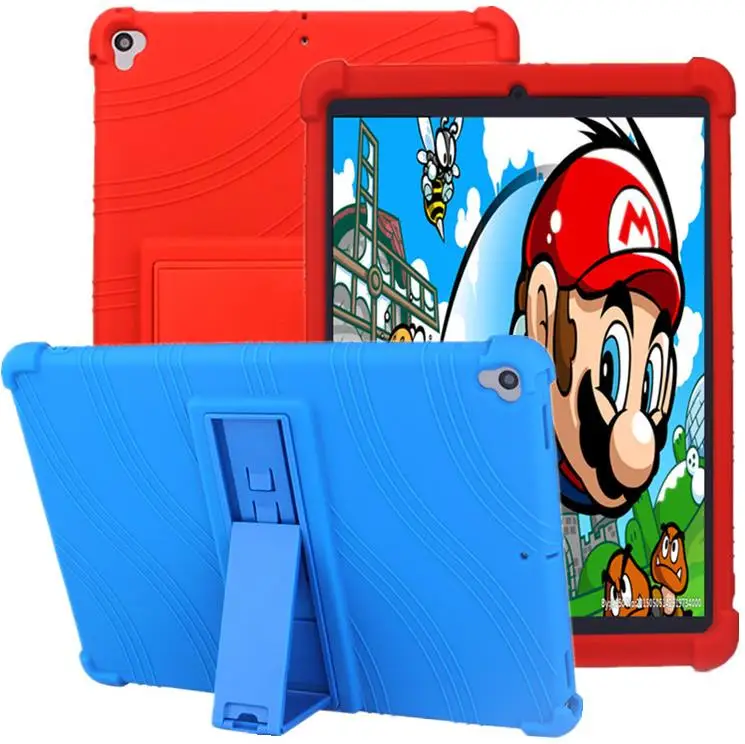 

2021 Amazon Hot Selling Silicone Stand Case For Ipad 10.2'' Soft Silicone Kickstand Tablets Cover Soft Kids Case, As picture shows