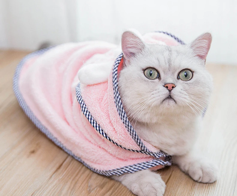 

Wholesale Comfortable Cotton Soft Cozy Fashion Towels Pajamas Cat Pet Dog Bathrobe, Pink,yellow,purple