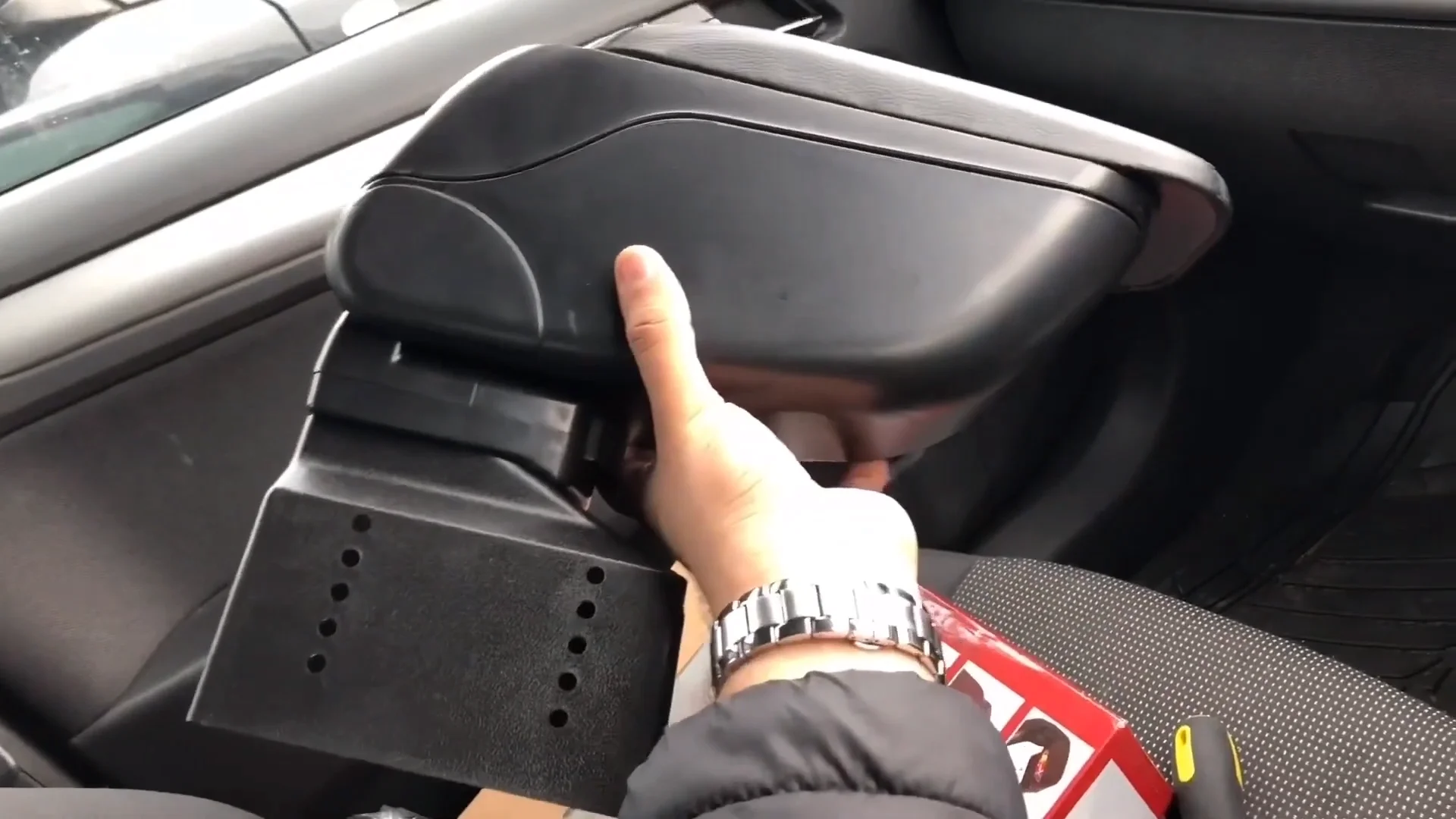 Universal Leather Car Armrest Central Store Content Storage Box With