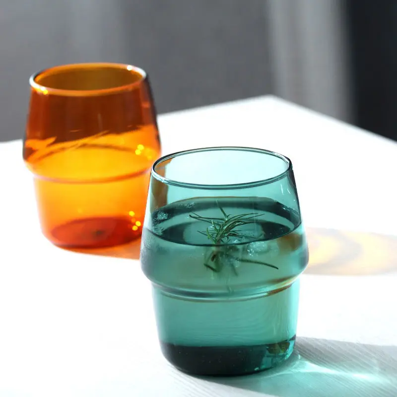 

Simple Nordic Ins wind glass water cup creative household milk drinking cup high borosilicate mouthwash cup, Pink,amber,jade green,mint green,ect.