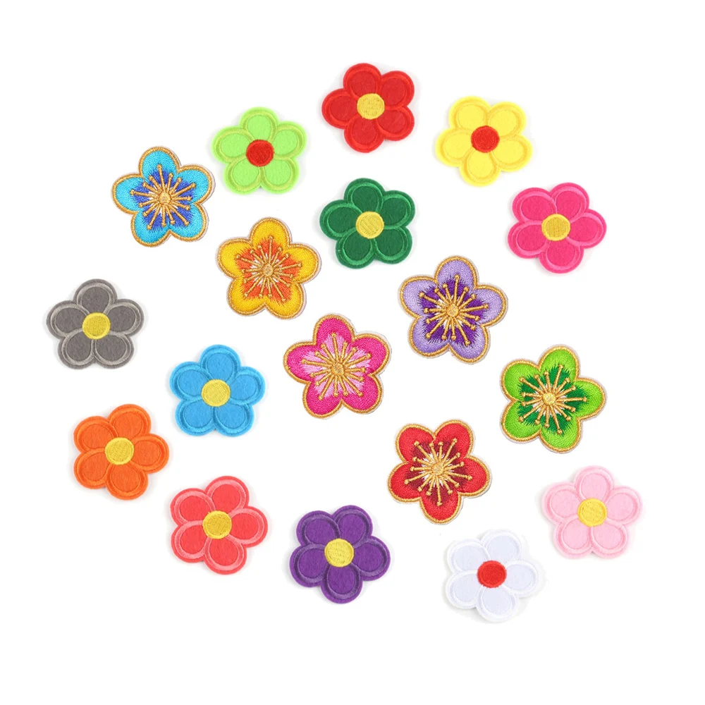 

yiwu wintop fancy design five petal shape embroidery flower patch clothing accessories for clothes