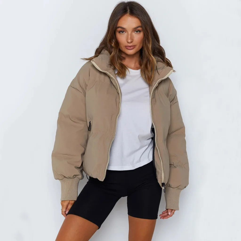 

2020 winter Ladies Fitted thick short coat chamarras de mujer veste femme woolen warm puffer women's jackets, As pics