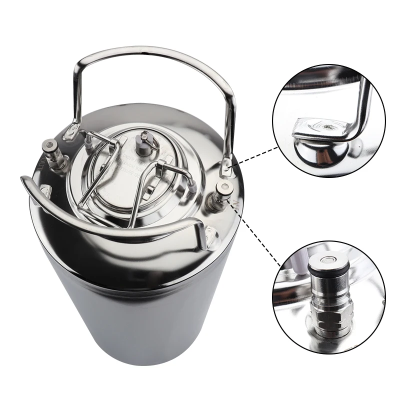 5 Gallon 19l Ball Lock Keg Corney Style Beer Keg Stainless Steel Pepsi ...