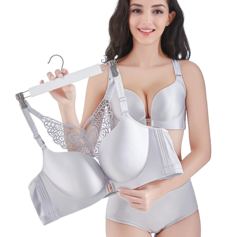 Sexy Seamless Front Closure Bra Big Size Butterfly Adjustable Push Up Bra Plus Size Bras for Women Large Size Brassiere