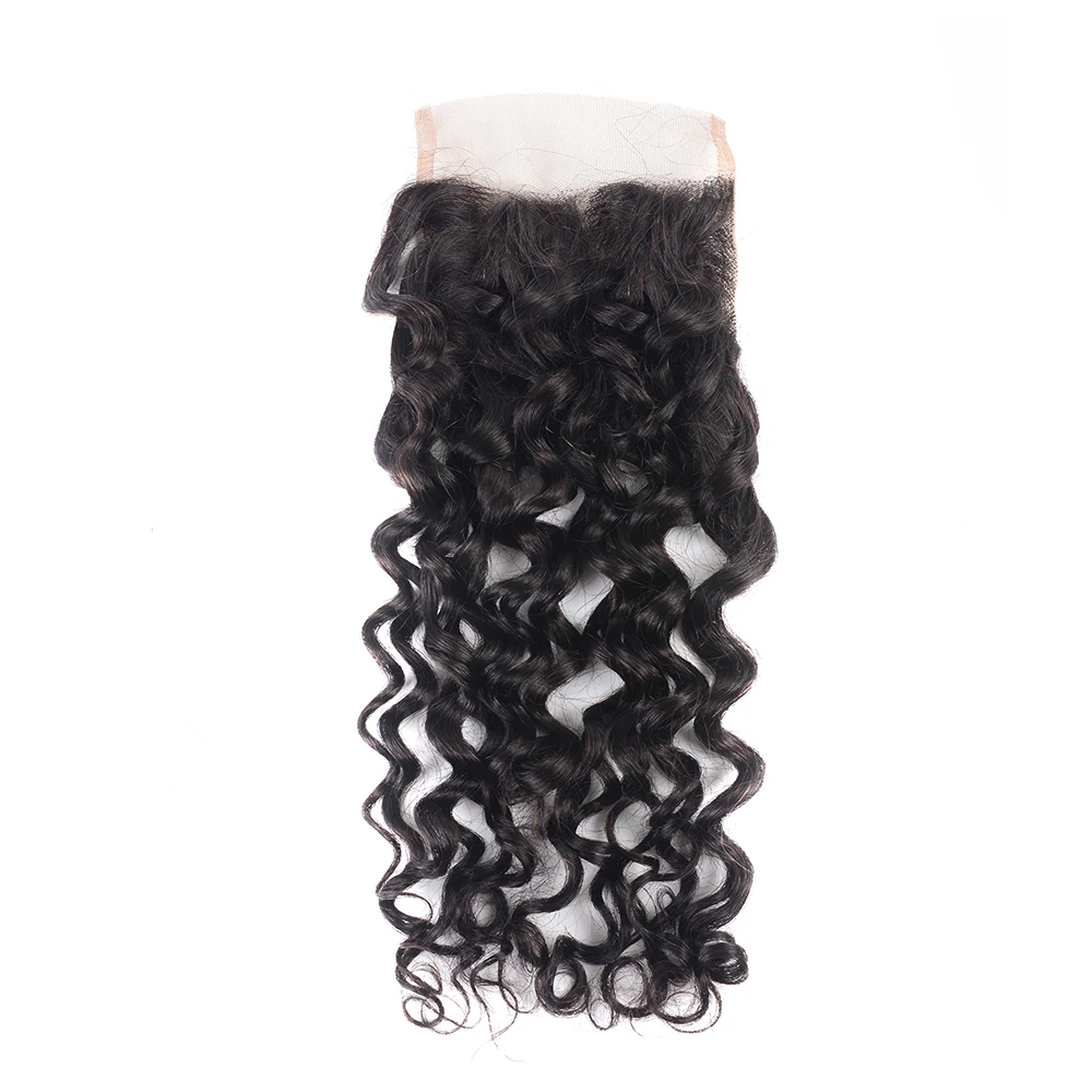 

Hot Sell Factory Direct Hair Vendors 4*4 Closure Water Wave 100% Human Hair 4x4 Lace Frontal