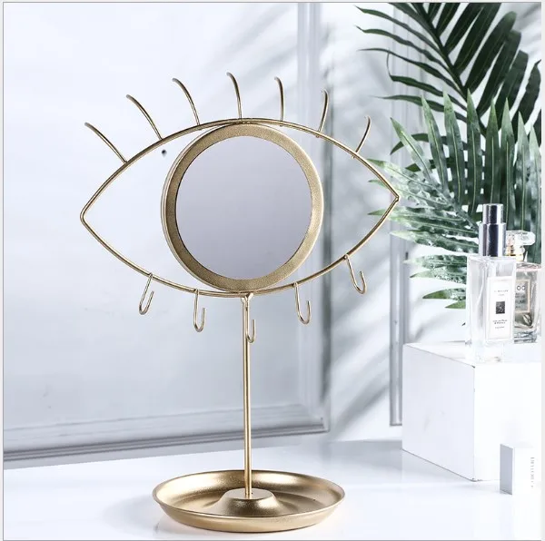 

Christmas Nordic Restaurant Home Decor Tableware Lovely Eye Rabbit Makeup Decorative Mirror, Gold