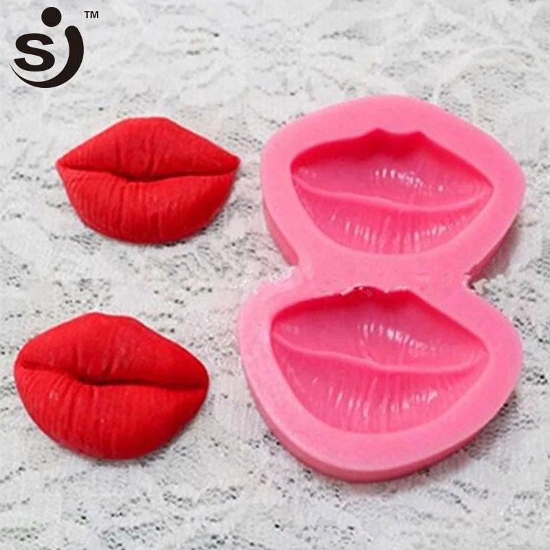 

Amazon Hot Sale 2 Lips Jelly Pudding Candy Making Silicone Mold Fondant Chocolate Cake Decorating Tools, As you request