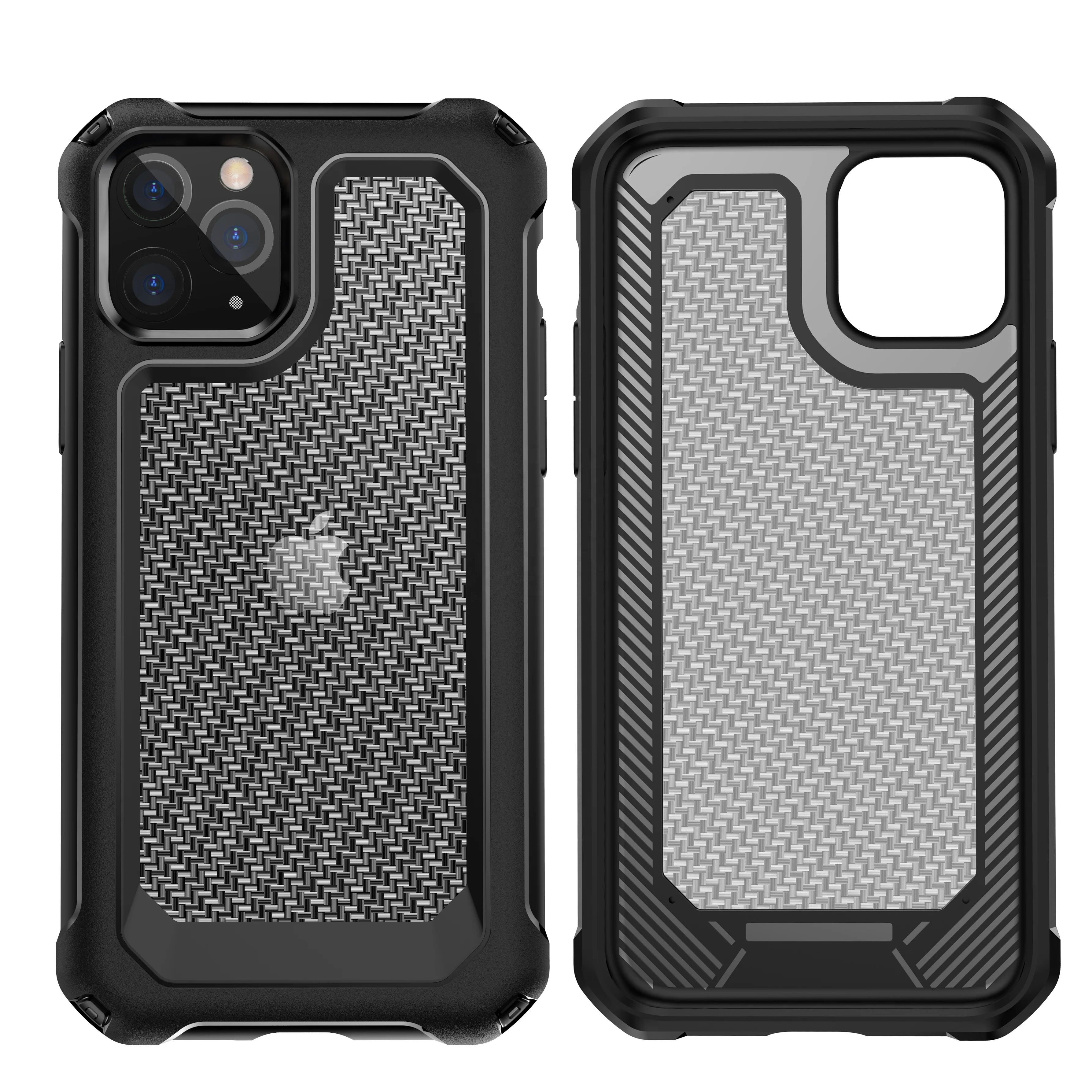 

For iPhone 11 12 Pro Dual Layer High Protective Mobile Phone Case for iPhone 7P/Xs Max/Se 2020 Transparent Case, Black, red, blue, army green