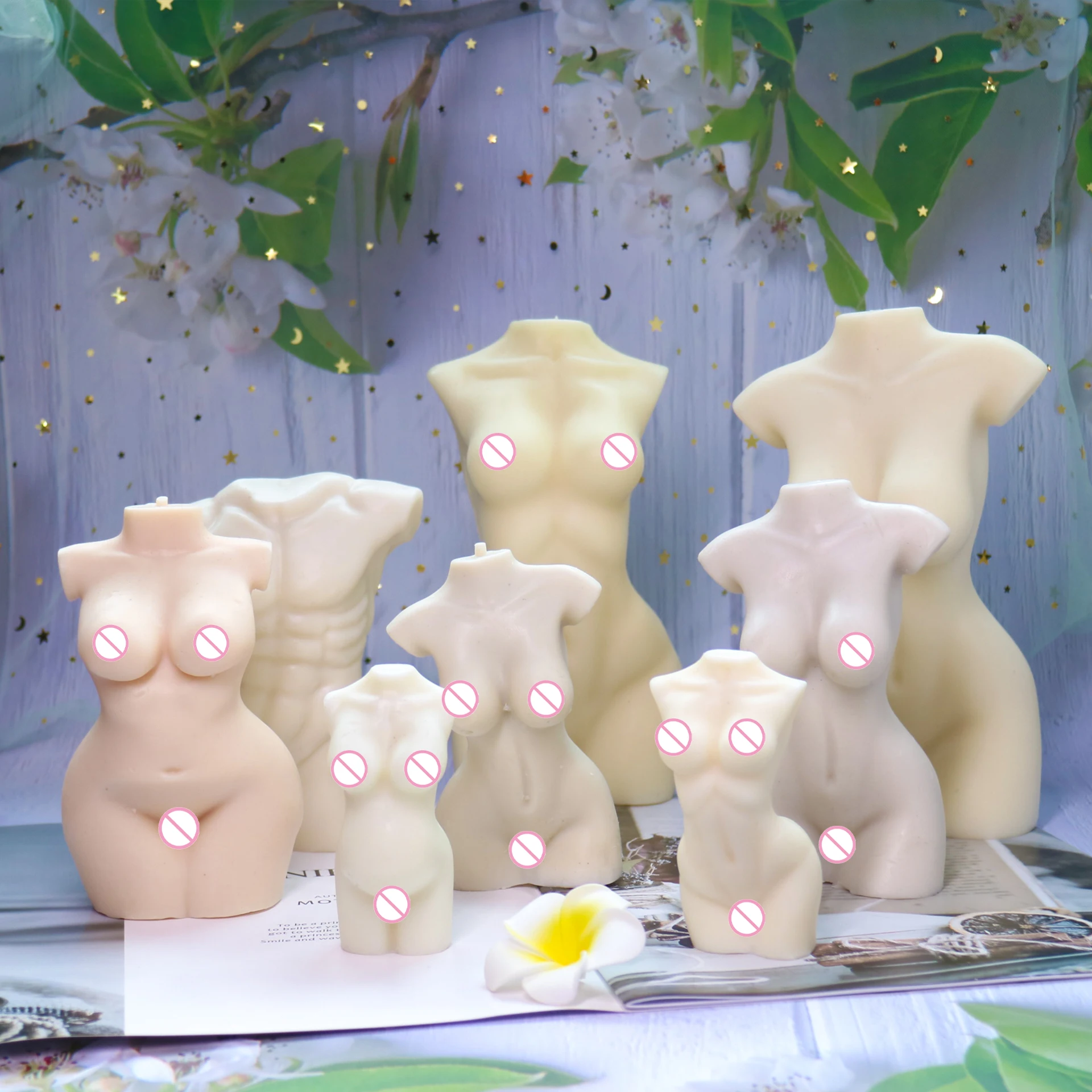 

LOVE'N diy vela mujer large size handmade human plump female candle woman body Goddess torso silicone mold for candle making