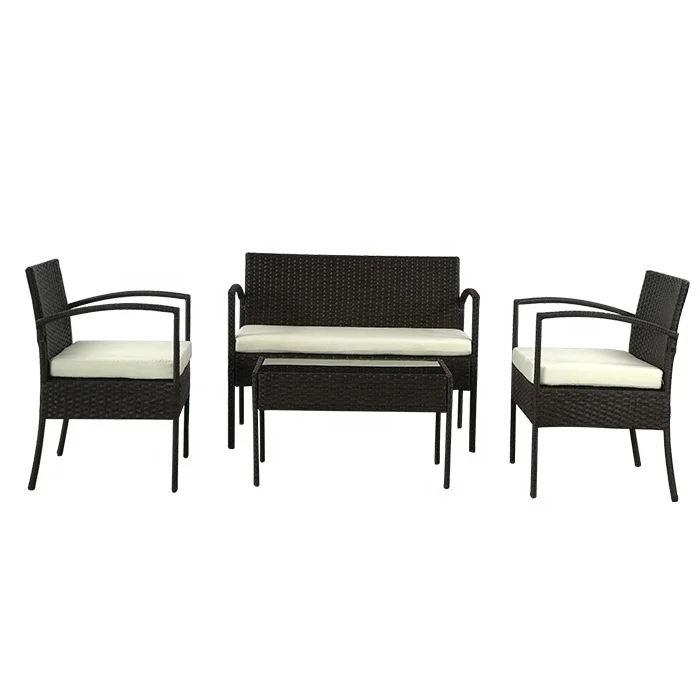 
Cheap 4 Pieces Rattan Wicker Outdoor Furniture Set Garden Sofa Set Garden Rattan Sofa Patio Outdoor Rattan Furniture 