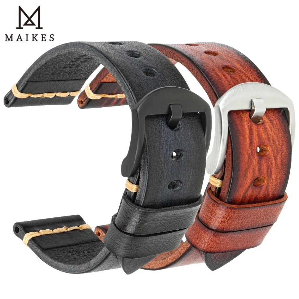 

Luxury Leather Watch Band Black Genuine Leather Watch Strap 7 Colors Watch Bracelet Belt Replacement For Rolex Tudor MONTBLANC