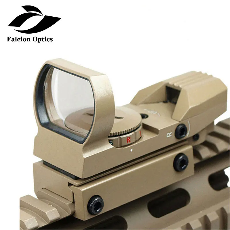

Tactical Holographic Reflex Sight Red - Green Dot Sight 4 Reticles with 20mm Rail Mount - Tan/Black, Black/tan