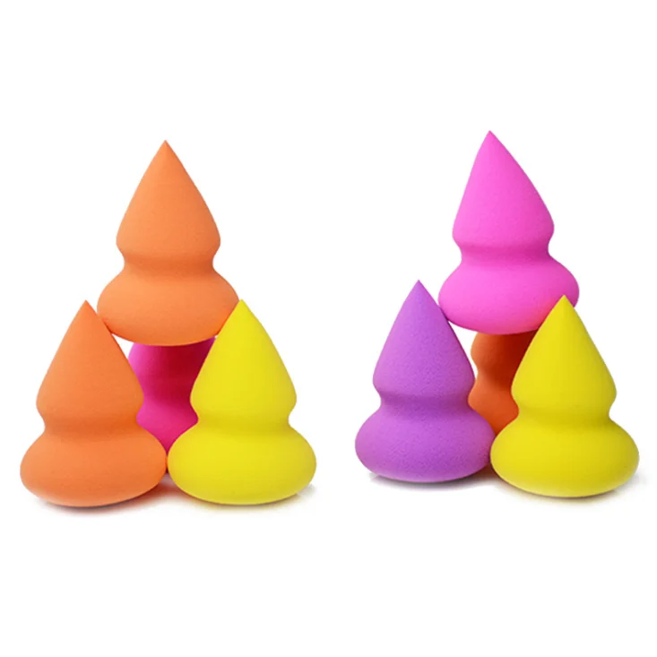 

Manufacturer Wholesale Beauty Multi-Purpose Blender Gourd Pointed Makeup Sponge, Multicolor