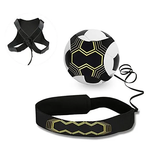 

ActEarlier Soccer Trainer Football volleyball Kick Solo Practice Training Aid Control Skills Adjustable equipment ball bags Belt, Black