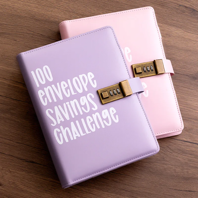 

A5 Money Budget Binder Notebook Kit Pockets 100 envelopes money saving challenge budget binder with cash envelopes