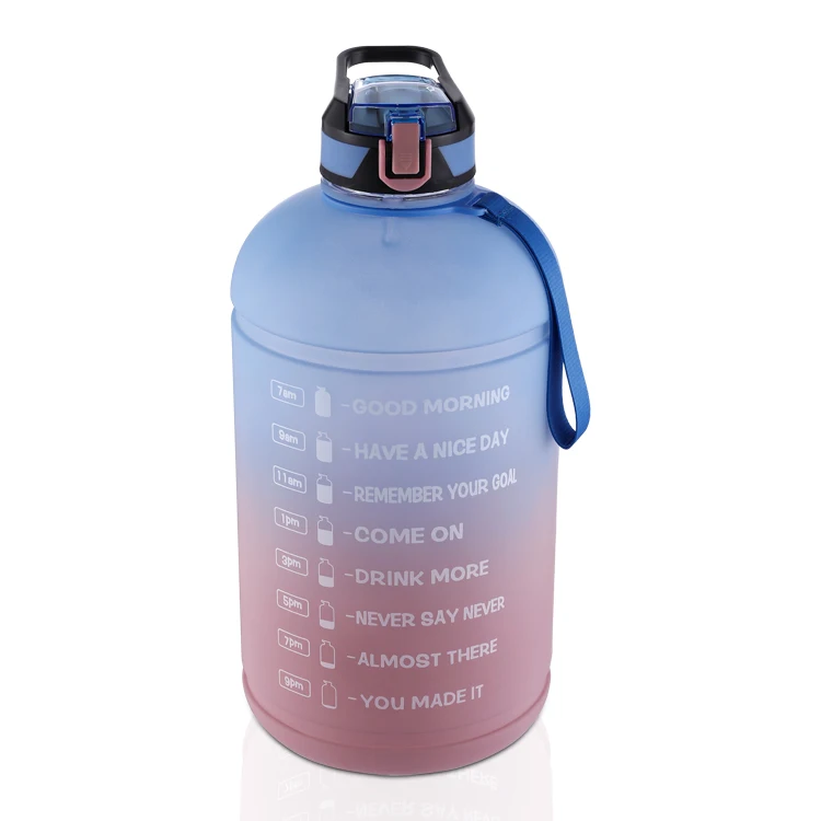 

Wholesale 128oz Bpa Free Wholesale Tritan Plastic Sports Motivational Gallon Water Bottle With Time Maker and Straw Lid, Customized color