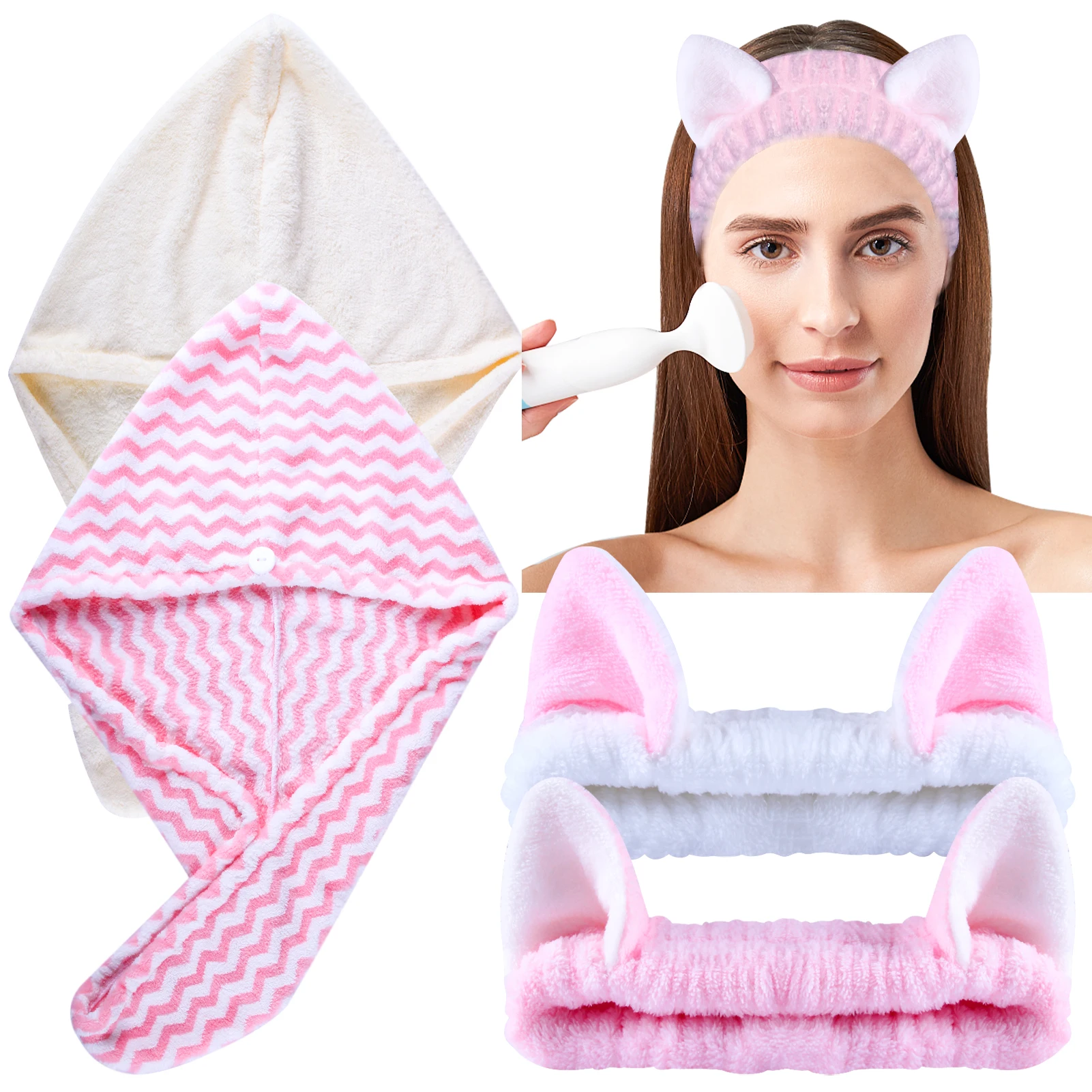 

Candygirl Hair Drying hat quick dry hair hat microfiber hair drying hat bath towel sets, 4 color