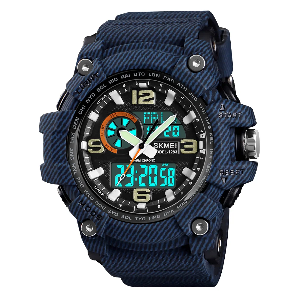 

Wholesale Skmei 1283 Chinese Supplier Digital Movement Brand Analog Digital Wrist Watches Men, 9 colors
